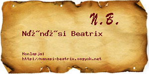 Nánási Beatrix névjegykártya
